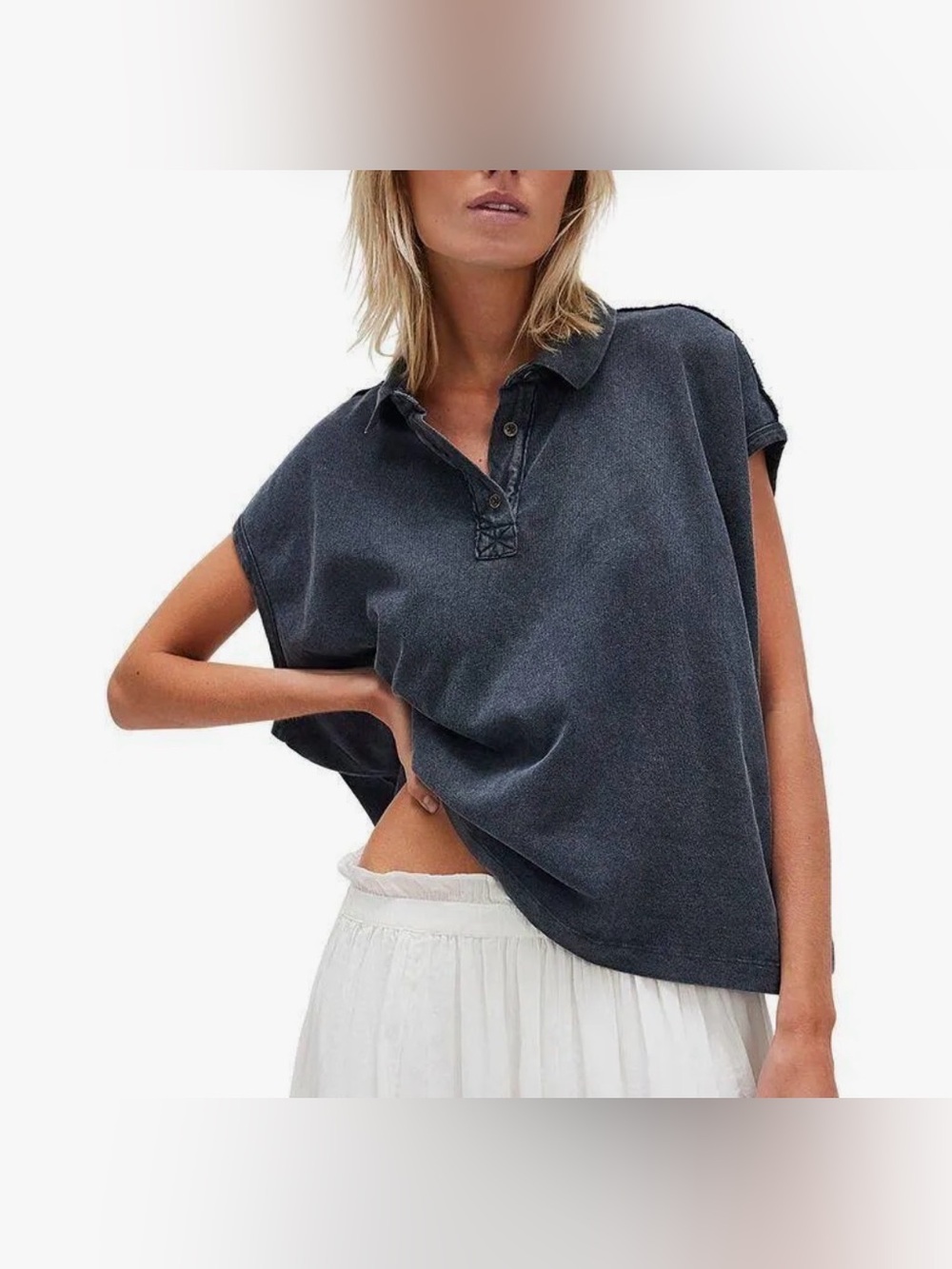 New We The Free by Free People Keep on Polo ~ Navy